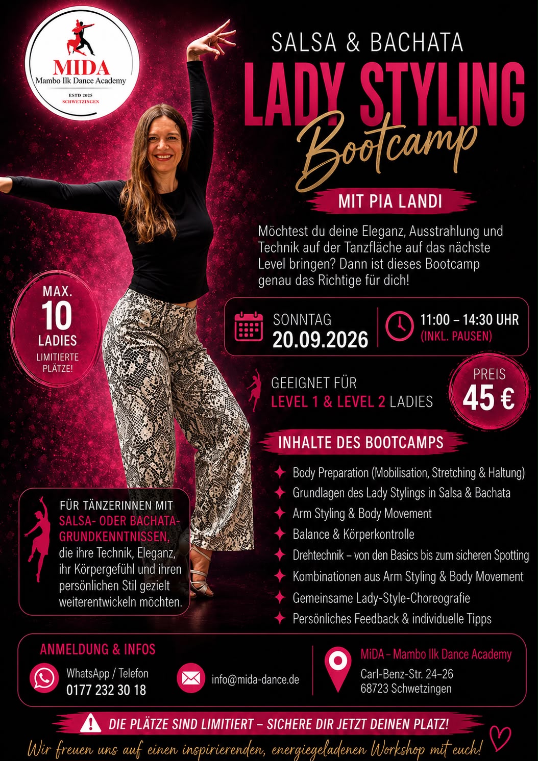 Lady Styling SALSA & BACHATA mit Pia Landi am 20.09.2026 Sonntag